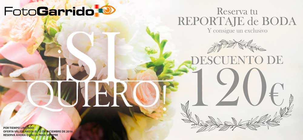 120 € de descuento en tu reportaje fotográfico