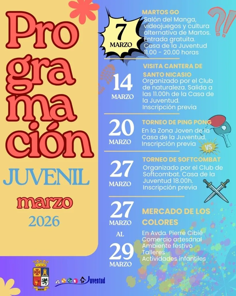 Marcha hacia la diversión: La programación de marzo para jóvenes en Martos